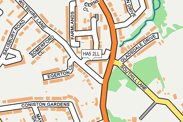 HA5 2LL map - OS OpenMap – Local (Ordnance Survey)