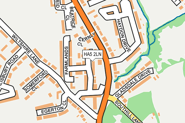 HA5 2LN map - OS OpenMap – Local (Ordnance Survey)