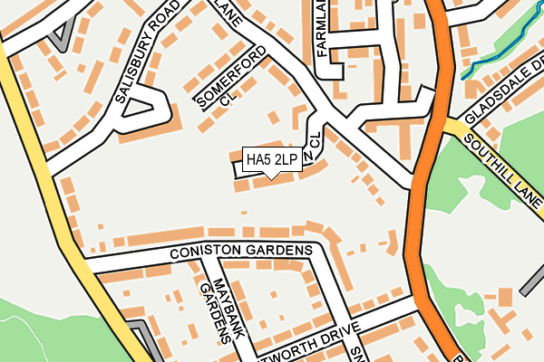 HA5 2LP map - OS OpenMap – Local (Ordnance Survey)