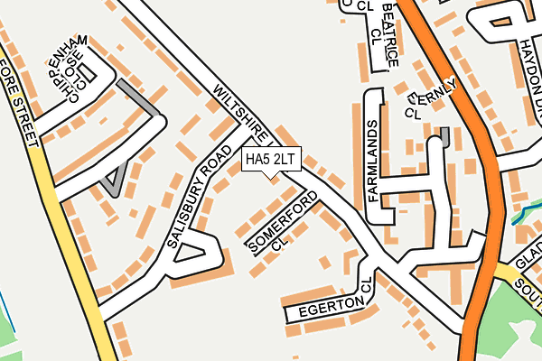 HA5 2LT map - OS OpenMap – Local (Ordnance Survey)
