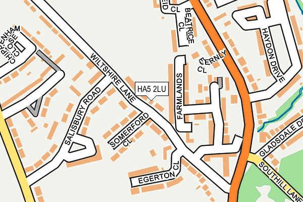 HA5 2LU map - OS OpenMap – Local (Ordnance Survey)