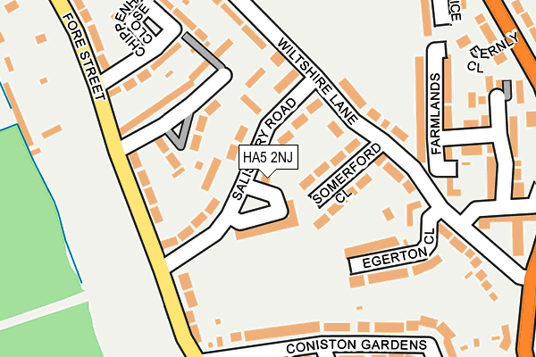 HA5 2NJ map - OS OpenMap – Local (Ordnance Survey)