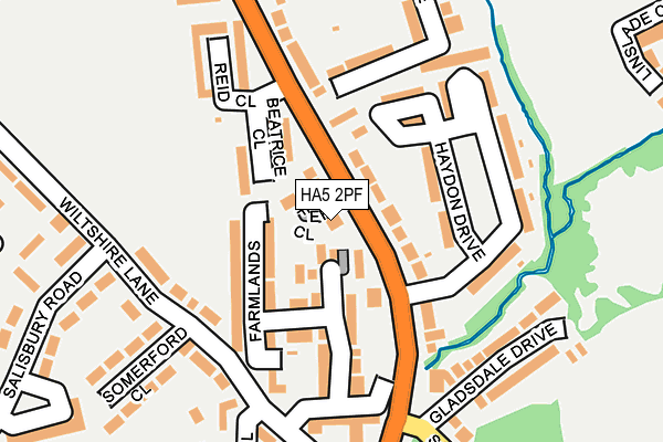 HA5 2PF map - OS OpenMap – Local (Ordnance Survey)
