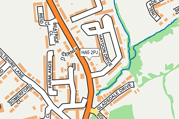 HA5 2PJ map - OS OpenMap – Local (Ordnance Survey)