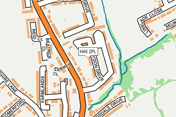 HA5 2PL map - OS OpenMap – Local (Ordnance Survey)