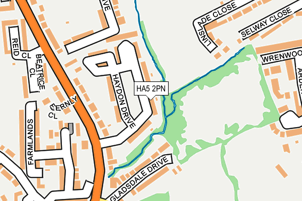 HA5 2PN map - OS OpenMap – Local (Ordnance Survey)