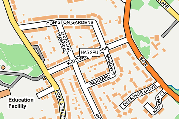 HA5 2PU map - OS OpenMap – Local (Ordnance Survey)