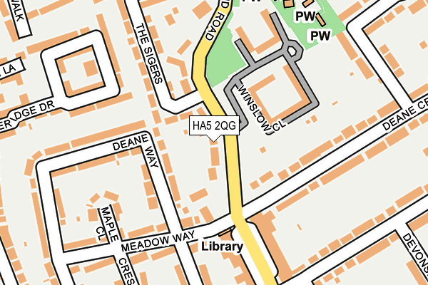 HA5 2QG map - OS OpenMap – Local (Ordnance Survey)