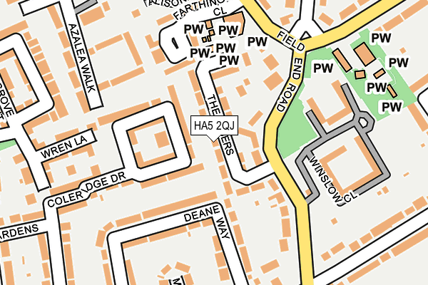 HA5 2QJ map - OS OpenMap – Local (Ordnance Survey)
