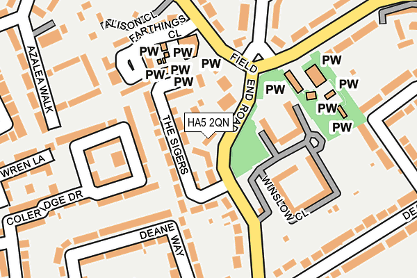 HA5 2QN map - OS OpenMap – Local (Ordnance Survey)