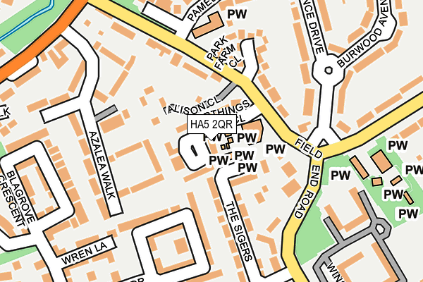 HA5 2QR map - OS OpenMap – Local (Ordnance Survey)