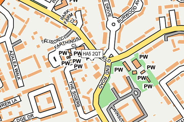 HA5 2QT map - OS OpenMap – Local (Ordnance Survey)