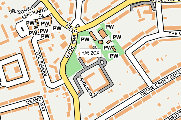 HA5 2QX map - OS OpenMap – Local (Ordnance Survey)