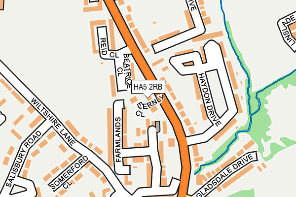 HA5 2RB map - OS OpenMap – Local (Ordnance Survey)