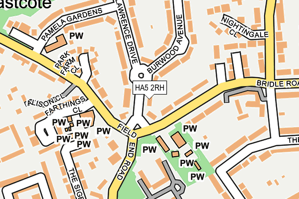 HA5 2RH map - OS OpenMap – Local (Ordnance Survey)