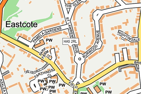 HA5 2RL map - OS OpenMap – Local (Ordnance Survey)