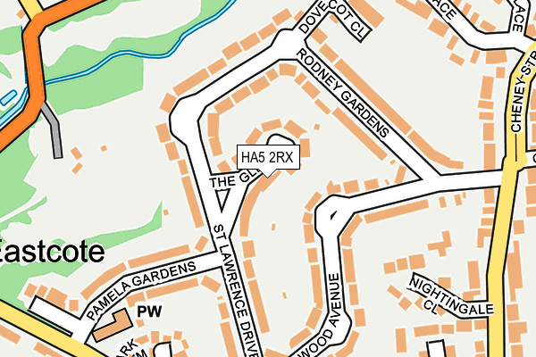 HA5 2RX map - OS OpenMap – Local (Ordnance Survey)