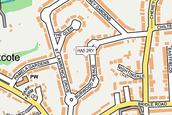 HA5 2RY map - OS OpenMap – Local (Ordnance Survey)