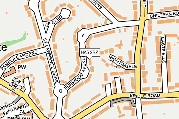 HA5 2RZ map - OS OpenMap – Local (Ordnance Survey)