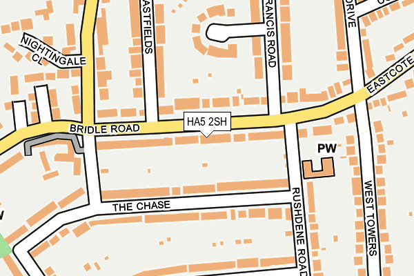 HA5 2SH map - OS OpenMap – Local (Ordnance Survey)