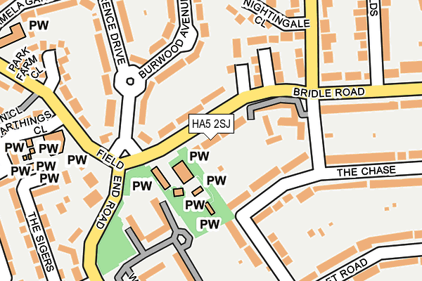 HA5 2SJ map - OS OpenMap – Local (Ordnance Survey)