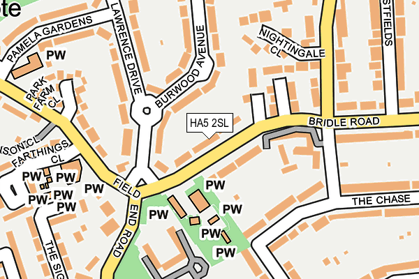 HA5 2SL map - OS OpenMap – Local (Ordnance Survey)