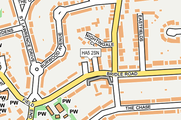 HA5 2SN map - OS OpenMap – Local (Ordnance Survey)