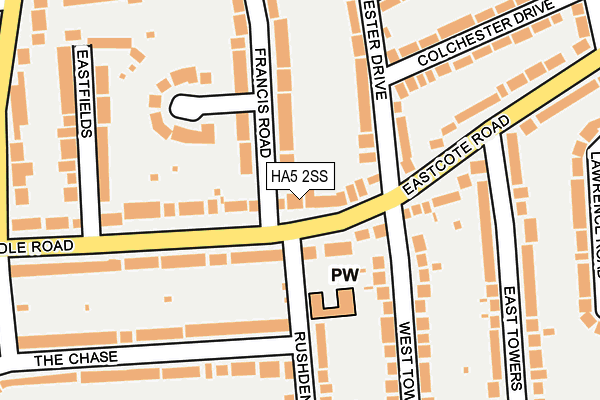 HA5 2SS map - OS OpenMap – Local (Ordnance Survey)
