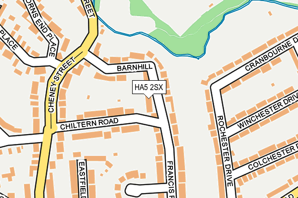 HA5 2SX map - OS OpenMap – Local (Ordnance Survey)