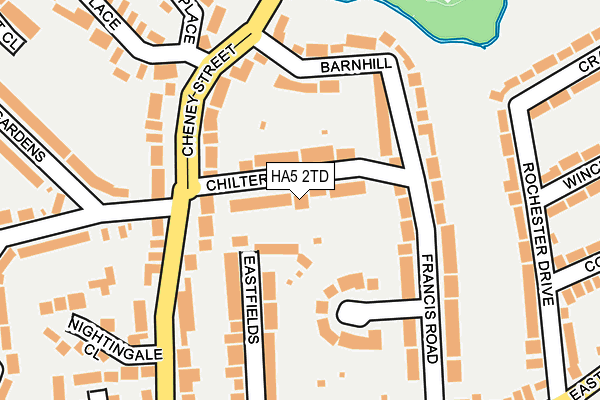 HA5 2TD map - OS OpenMap – Local (Ordnance Survey)