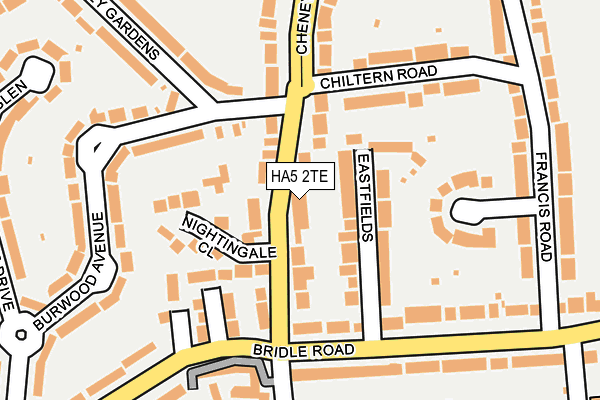 HA5 2TE map - OS OpenMap – Local (Ordnance Survey)