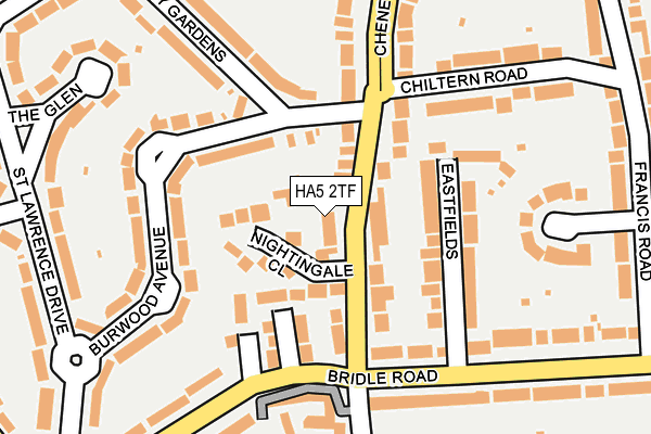HA5 2TF map - OS OpenMap – Local (Ordnance Survey)