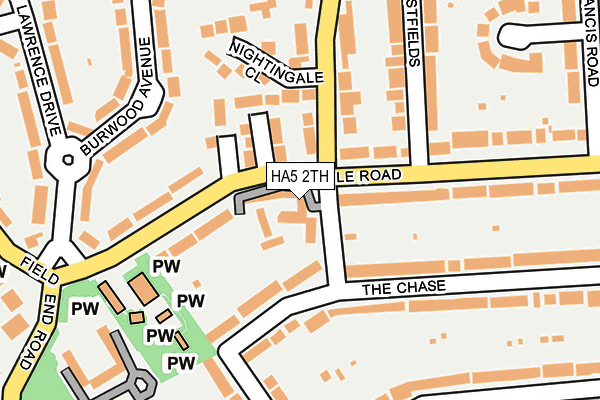 HA5 2TH map - OS OpenMap – Local (Ordnance Survey)