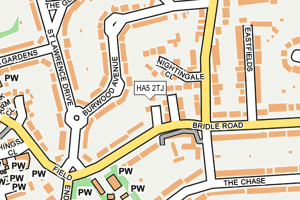 HA5 2TJ map - OS OpenMap – Local (Ordnance Survey)