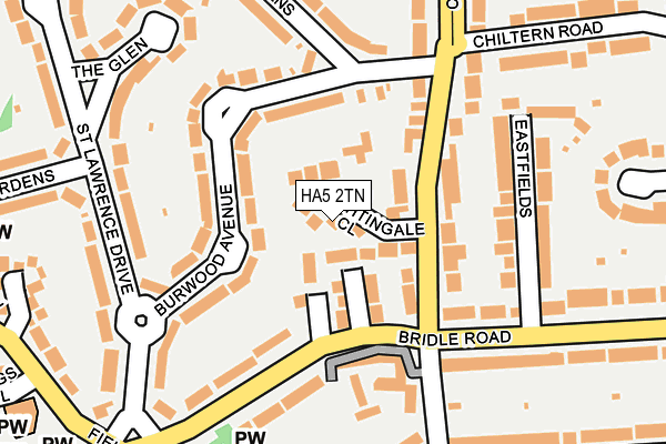 HA5 2TN map - OS OpenMap – Local (Ordnance Survey)