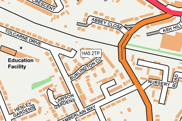HA5 2TP map - OS OpenMap – Local (Ordnance Survey)