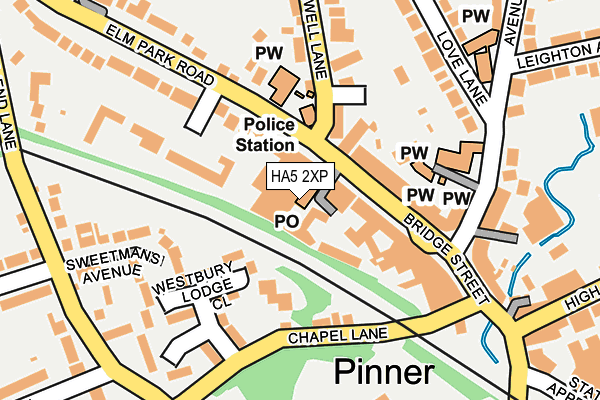 HA5 2XP map - OS OpenMap – Local (Ordnance Survey)