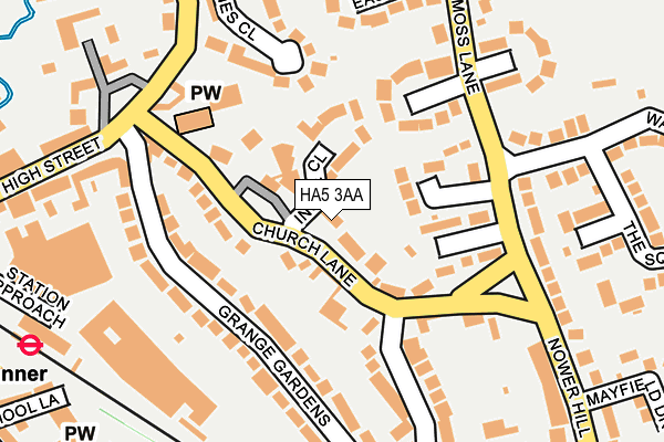 HA5 3AA map - OS OpenMap – Local (Ordnance Survey)