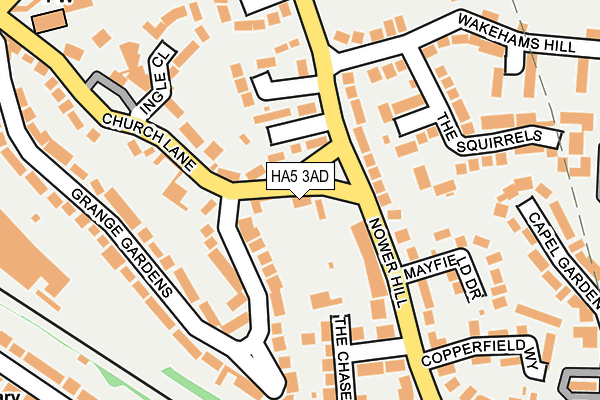 HA5 3AD map - OS OpenMap – Local (Ordnance Survey)
