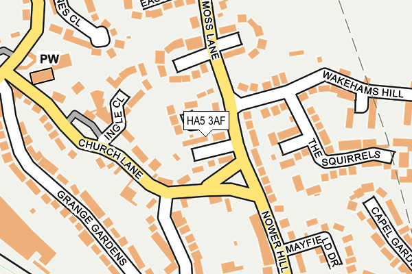 HA5 3AF map - OS OpenMap – Local (Ordnance Survey)