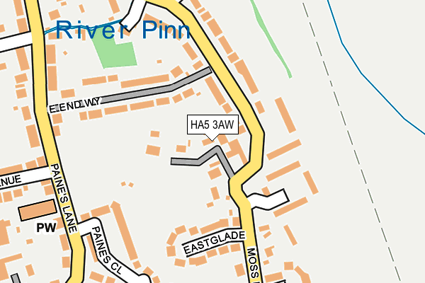 HA5 3AW map - OS OpenMap – Local (Ordnance Survey)