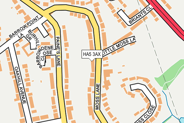 HA5 3AX map - OS OpenMap – Local (Ordnance Survey)