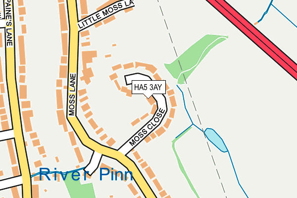 HA5 3AY map - OS OpenMap – Local (Ordnance Survey)