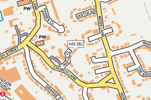 HA5 3BJ map - OS OpenMap – Local (Ordnance Survey)