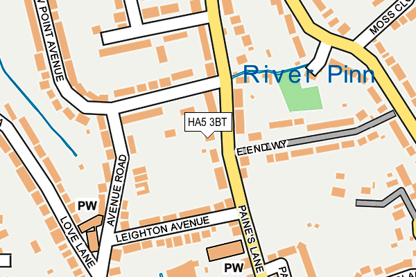 HA5 3BT map - OS OpenMap – Local (Ordnance Survey)