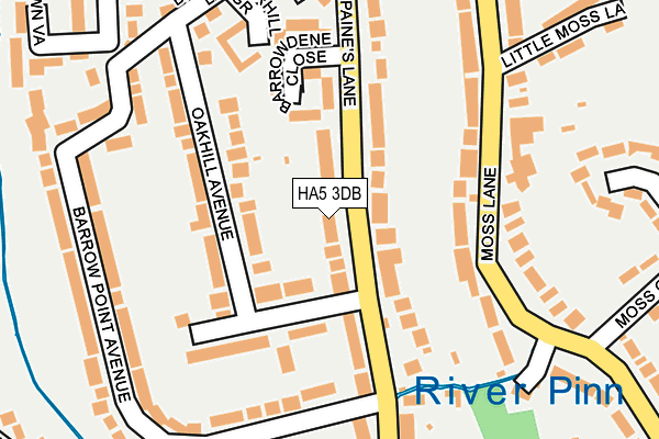 HA5 3DB map - OS OpenMap – Local (Ordnance Survey)