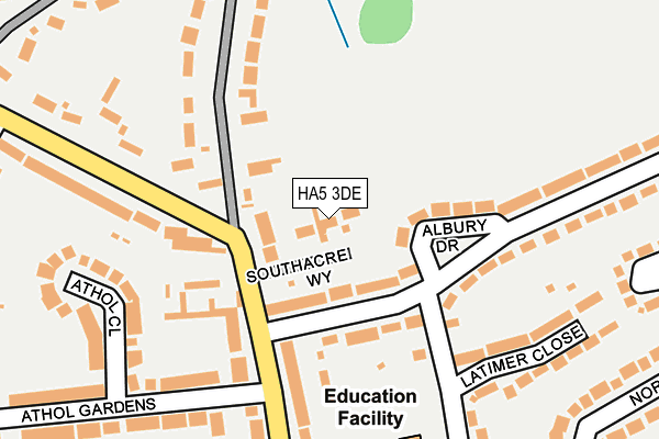 HA5 3DE map - OS OpenMap – Local (Ordnance Survey)