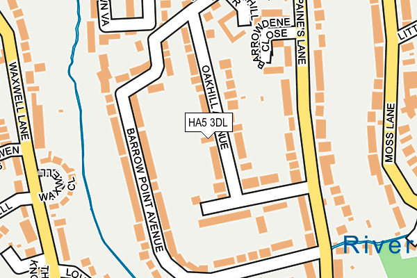 HA5 3DL map - OS OpenMap – Local (Ordnance Survey)
