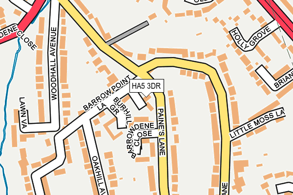 HA5 3DR map - OS OpenMap – Local (Ordnance Survey)