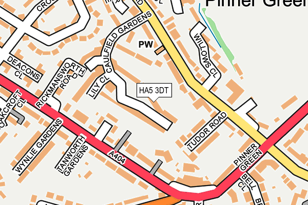 HA5 3DT map - OS OpenMap – Local (Ordnance Survey)